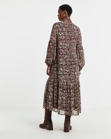 Tie Neck Georgette Maxi Dress