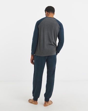 Colour Block Microfleece Pyjamas