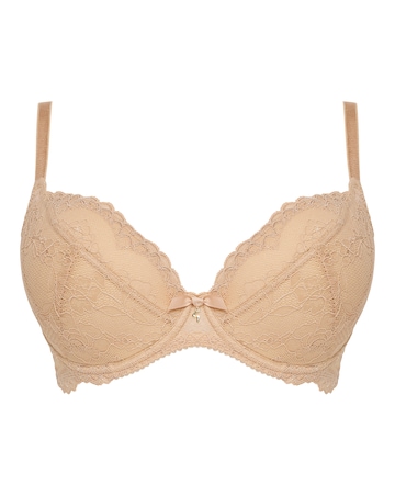 Gossard Superboost Lace Padded Plunge Bra Nude