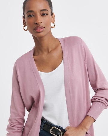 Pink Longline Edge To Edge Cardigan