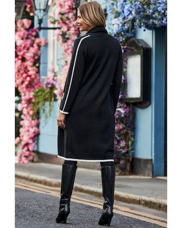 Sosandar Scarf Tipped Midi Cardigan