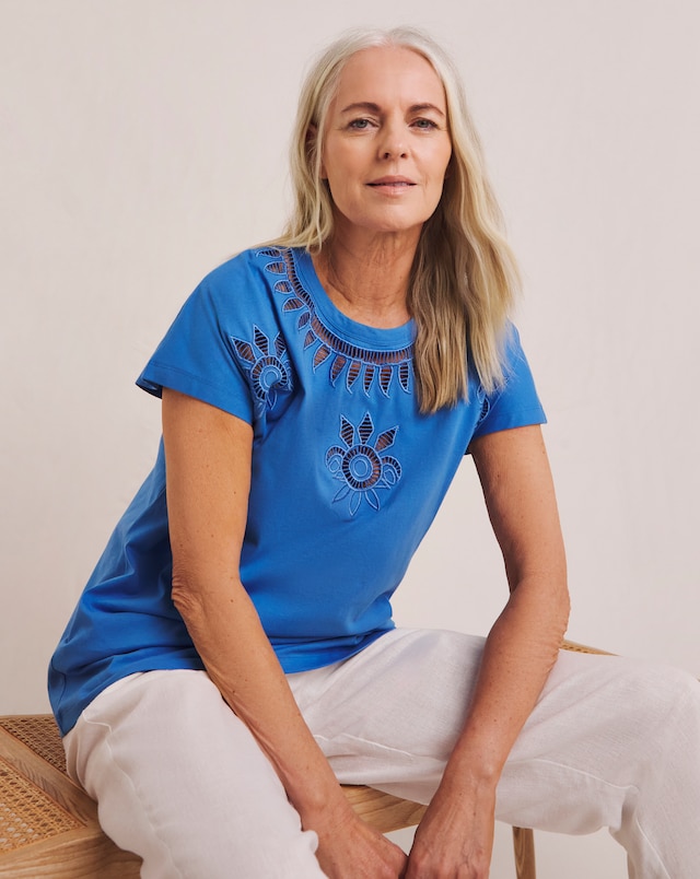 Julipa Cut Out Pure Cotton T-Shirt