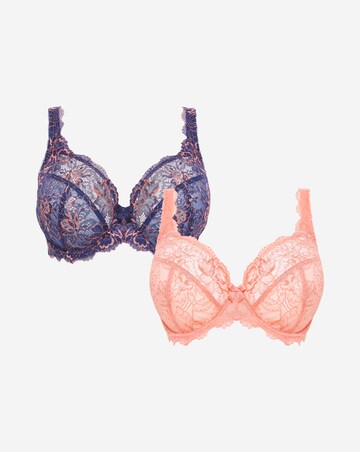 Pretty Secrets 2 Pack Ella Lace Full Cup Wired Bras B-K