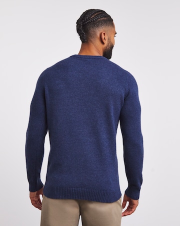 Blue Lambswool Crew Neck Jumper