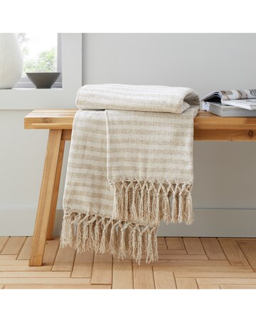 Catherine Lansfield Striped Chenille Throw