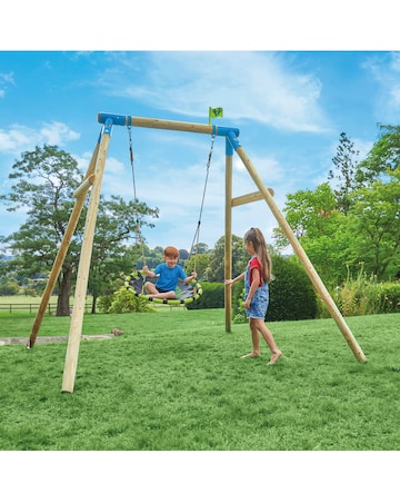 TP Eagle Wooden Swing Set with Large Nest Swing