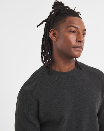 Charcoal Knitted Crew Neck Jumper