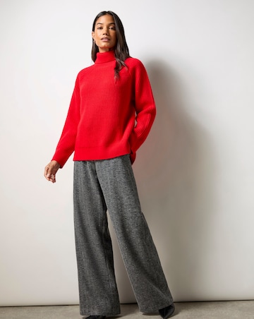 Ro&Zo Red Ribbed High Neck Jumper