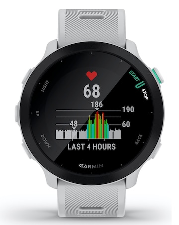 Garmin Forerunner 55 GPS Running Smart Watch - White