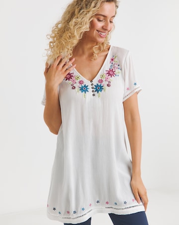 Joe Browns Embroidered Floral Crinkle Tunic