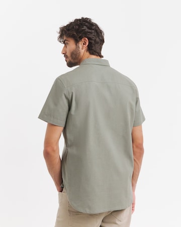 Short Sleeve Linen Blend Shirt
