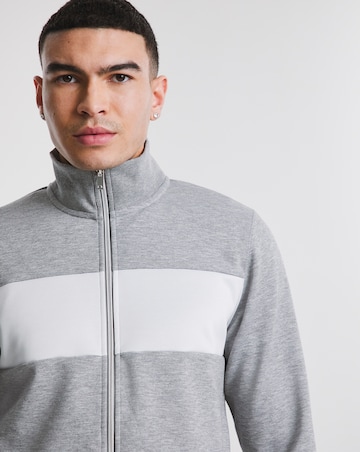 Colour Block Zip Funnel Sweatshirt Regular