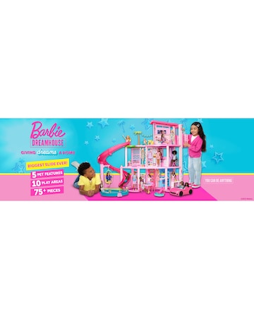 Barbie Dreamhouse Playset with 75+ Accessories & 3-Story Slide