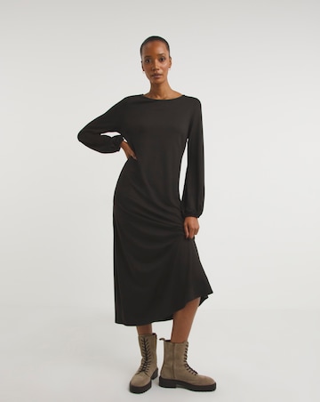Soft Touch Balloon Sleeve Jersey A-Line Dress