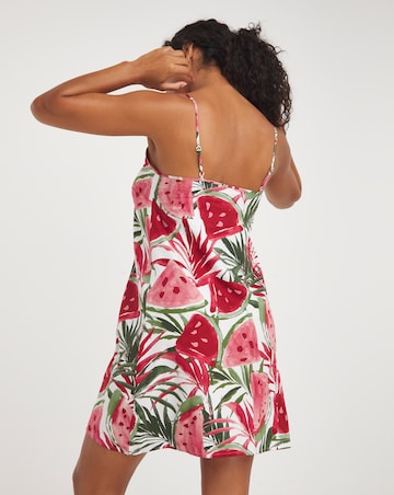 Cyberjammies Woven Watermelon Print Strappy Chemise White Mix