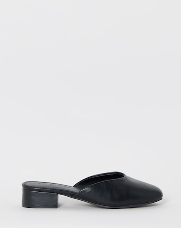 Lisa Low Block Heel Mules - Wide Fit (E)