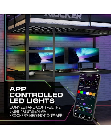 X Rocker Battlebunk XL RGB Double High Sleeper Bed