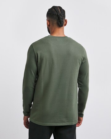 Textured Long Sleeve T-Shirt Long- Khaki