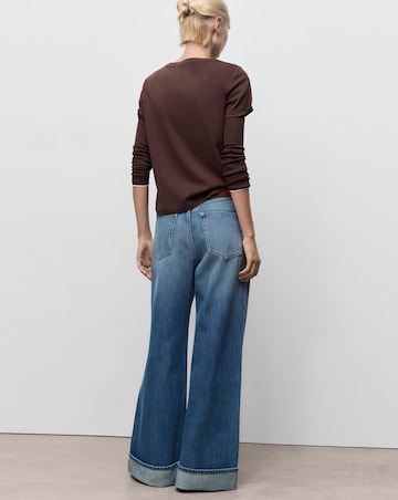 MANGO WIDE LEG TURNED HEM JEANS