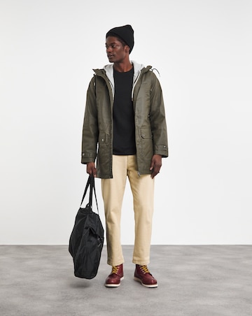 Khaki Cotton Wax Zip Up Jacket
