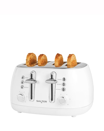 Salter Boston 4 Slice White Toaster