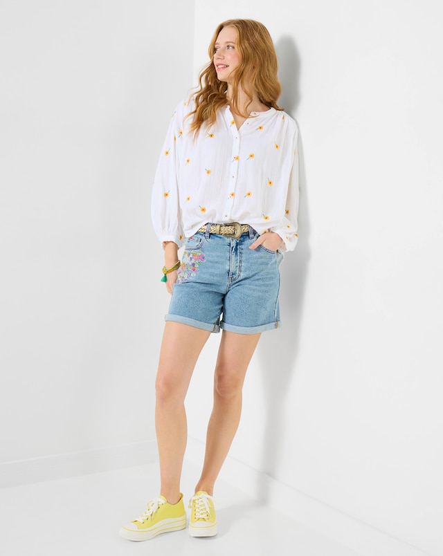 Joe Browns Sunshine Daisy Embroidered Crinkle Blouse