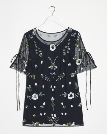 Joanna Hope Mesh Embroidered Blouse