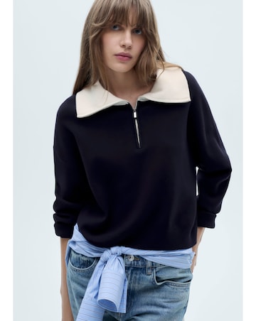 Mango Latas Contrast Collar Sweater