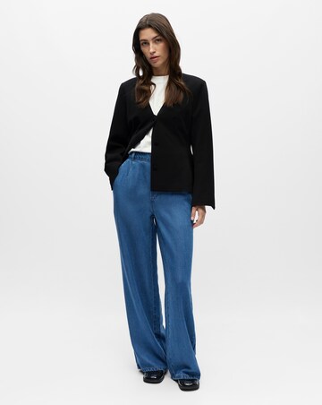 OBJECT Denim Mid Waist Wide Leg Trouser