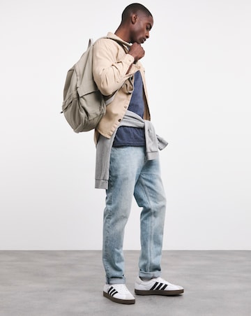 Pure Cotton V Neck T-Shirt Long- Denim Marl