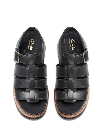 Clarks Black Orianna Leather Twist Sandal Standard Fit