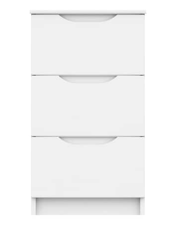 Sorrento High Gloss Assembled 3 Drawer Bedside Table
