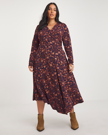 Joe Browns Joe's Favourite Purple Wrap Maxi Jersey Dress