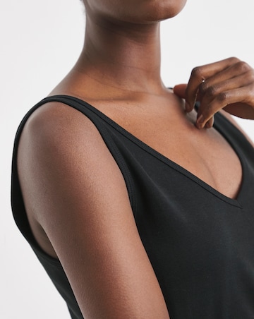 Pure Cotton Black Reversible Vest