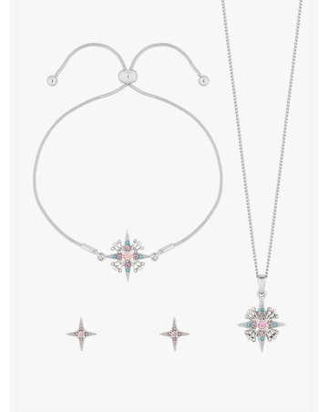 Jon Richard Silver Plated Diamond Cut Star Trio Set - Gift Box