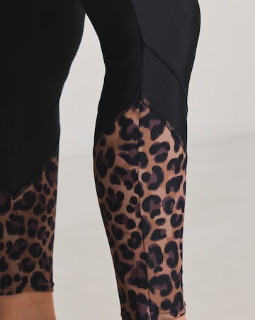 Sports Swim Leggings Black/Leopard