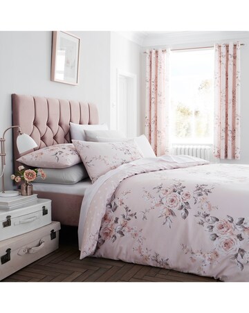 Catherine Lansfield Canterbury Blush Cotton Blend Duvet Cover Set