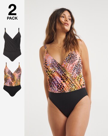 MAGISCULPT 2 Pack Twist Front Blouson Swimsuits