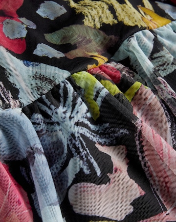 Ted Baker Printed Mesh Puff Sleeve Mini Dress