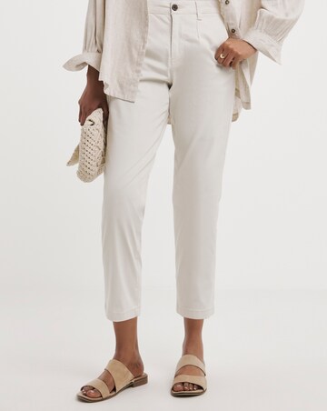 Stone Stretch Cropped Chino Trousers