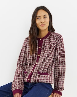 Cherry Lurex Cardigan