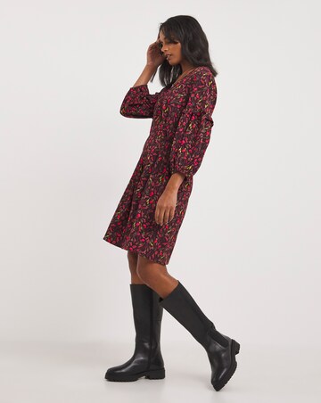 3/4 Sleeve Bubble Crepe Tea Dress