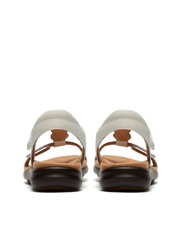 Clarks White Kitly Gem Leather Sandals - Wide Fit (E)