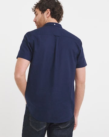 Lyle & Scott Short Sleeve Oxford Shirt - Navy