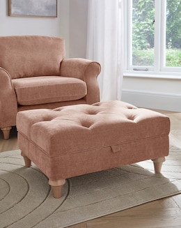 Julipa Colston Chenille Buttoned Storage Footstool