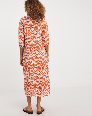 Printed Crinkle Kaftan Dress