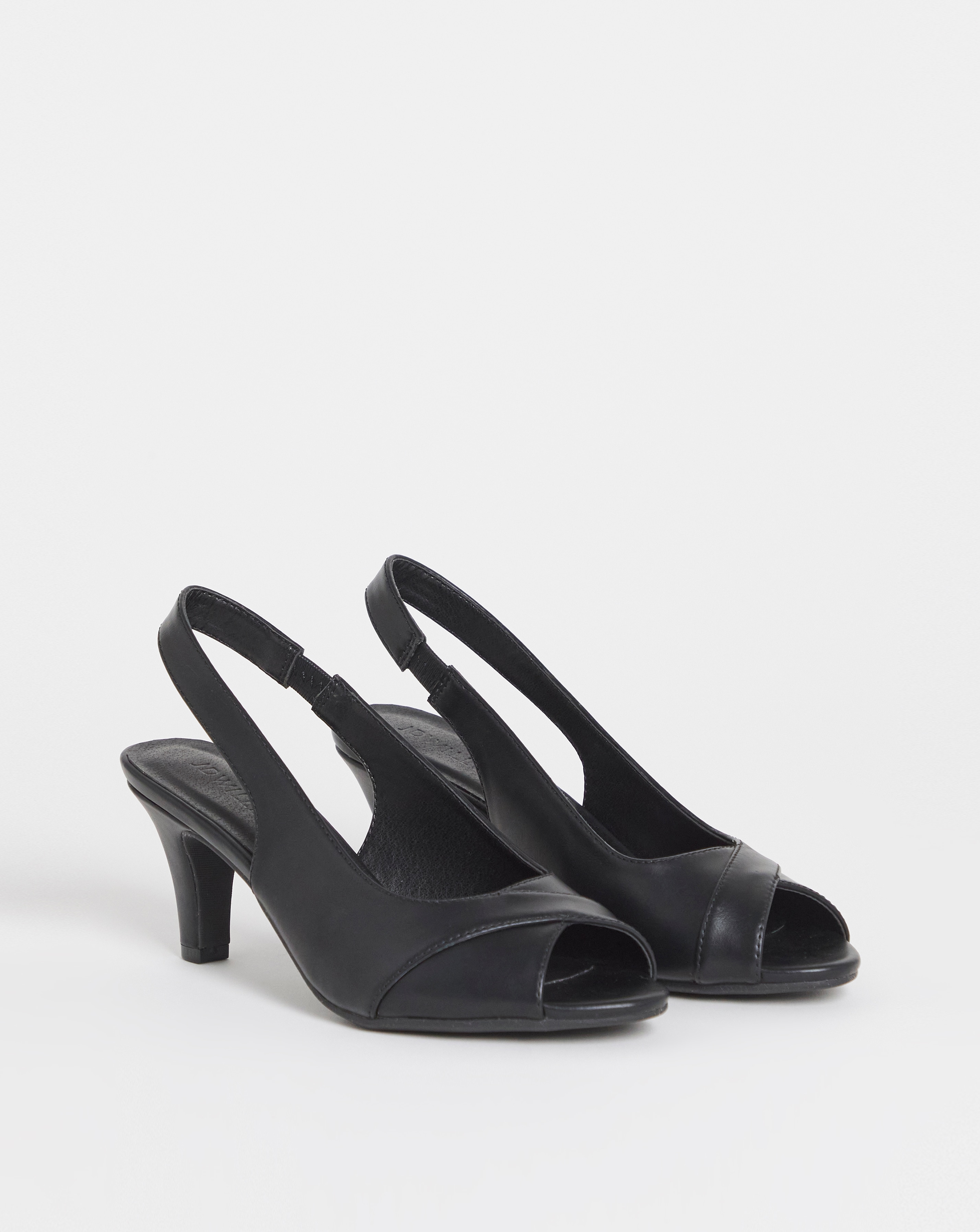 slingback black peep toe shoes
