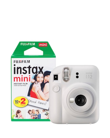 Fujifilm Instax Mini 12 Instant Camera with 20 Shot Film Pack - Clay White