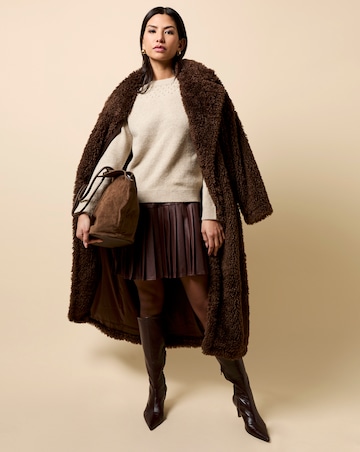 Little Mistress Chocolate Faux Fur Coat