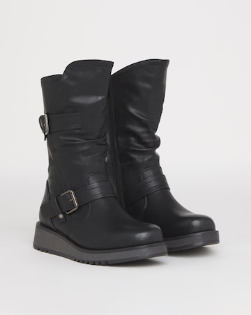 Heavenly Feet Hannah Buckle Boots Wide Fit